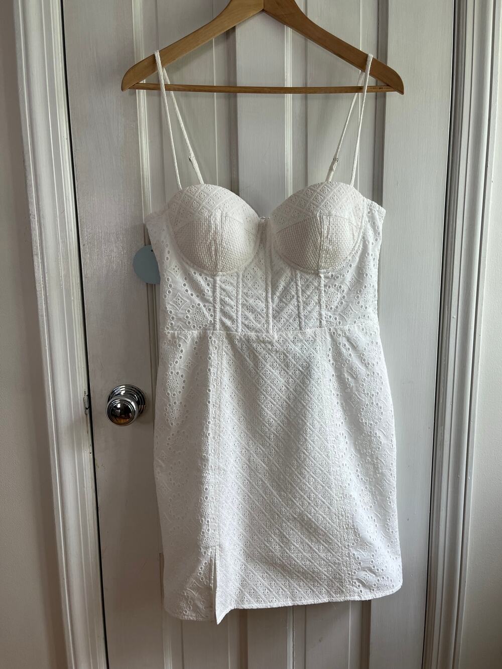Hill House Home The Kitty Dress - White Eyelet Mini - Size Large - NWT